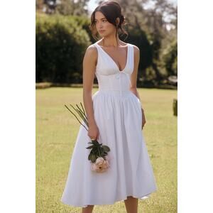 House of CB Emmelina White Cotton Corset Sundress
